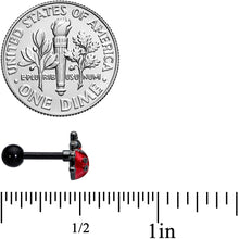 16G 1/4 Black Classic Ladybug Cartilage Tragus Earring