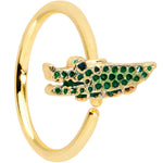 20G 5/16 Gold Tone Hungry Alligator Nose Hoop