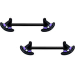 14G 5/8 Black Purple Band Witch Hat Halloween Nipple Ring Set