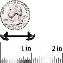14G 5/8 Black Purple Band Witch Hat Halloween Nipple Ring Set