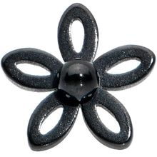 20G 1/4 Black Loop Petal Flower L Shape Nose Ring