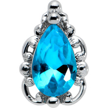 20G 1/4 Blue Gem Textured Art Deco Nose Bone