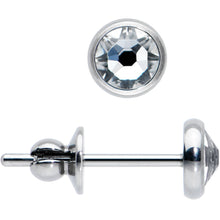 4mm Clear Crystal Implant Grade Titanium Stud Earrings