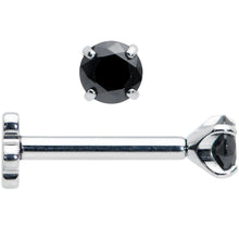 16G 5/16 Black CZ G23 Titanium Threadless Flower Labret Tragus