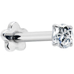 16G 5/16 Clear CZ G23 Titanium Threadless Flower Labret Tragus