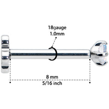 18G 5/16 Aurora CZ G23 Titanium Threadless Flower Labret Tragus