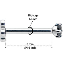 18G 5/16 Black CZ G23 Titanium Threadless Flower Labret Tragus