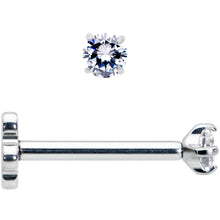 18G 5/16 Clear CZ G23 Titanium Threadless Flower Labret Tragus