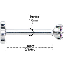 18G 5/16 Vitrail CZ G23 Titanium Threadless Flower Labret Tragus