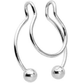 Horseshoe Ball Fake Septum Ring Nipple and Clip on Earring