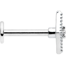 16G 5/16 Clear Gem Deco Textured Rhombus Labret Monroe Tragus