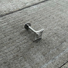 16G 5/16 Clear Gem Deco Textured Rhombus Labret Monroe Tragus