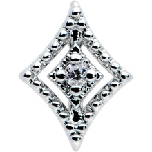 16G 1/4 Clear Gem Deco Textured Rhombus Labret Monroe Tragus