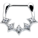16G 3/8 Clear Gem Textured Rhombus Arc Cartilage Clicker Ring