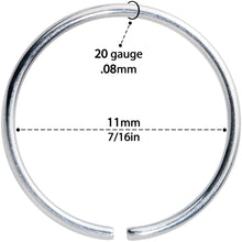 20G 7/16 Grade 23 Titanium Bendable Hoop Ring