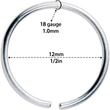 18G 1/2 Grade 23 Titanium Bendable Hoop Ring