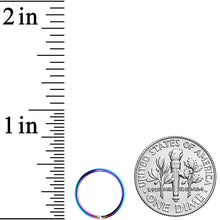 20G 3/8 Rainbow PVD Grade 23 Titanium Bendable Hoop Ring