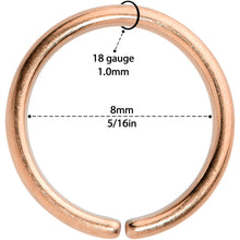 18G 5/16 Rose Gold Hue PVD Grade 23 Titanium Bendable Hoop Ring