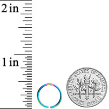 18G 3/8 Rainbow PVD Grade 23 Titanium Bendable Hoop Ring