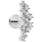 16G 1/4 Clear CZ Gem Texture Arc Internal Thread Labret Tragus