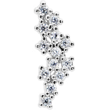 16G 1/4 Clear CZ Gem Texture Arc Internal Thread Labret Tragus
