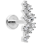 16G 5/16 CZ Gem Texture Arc Internal Thread Labret Monroe Tragus