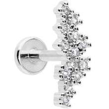 16G 5/16 CZ Gem Texture Arc Internal Thread Labret Monroe Tragus