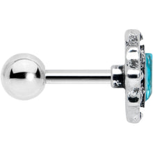 16G 1/4 Blue Gem Rhombus Retro Cartilage Tragus Earring