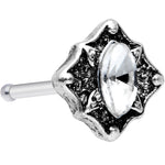 20G 1/4 Clear Gem Rhombus Retro Nose Bone