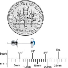 4mm Blue Crystal Implant Grade Titanium Stud Earrings