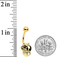 Clear Gem Gold Tone Mom Baby Whale Belly Ring