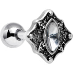16G 1/4 Clear Gem Rhombus Retro Cartilage Tragus Earring