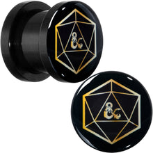 Licensed Dungeons & Dragons D20 Dice Black Screw Fit Plug Set