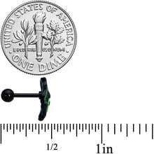 16G 1/4 Black Striking Peacock Feather Cartilage Tragus Earring