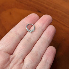 16G 5/16 Clear CZ Gem Seven Leaf Hinged Segment Ring