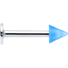 16G 5/16 Simple 3mm Blue Cone Labret Monroe Tragus