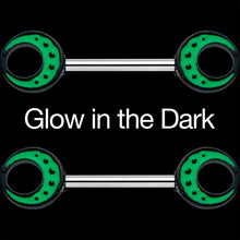 14G 9/16 Deep Green Moon Glow in the Dark Barbell Nipple Ring Set