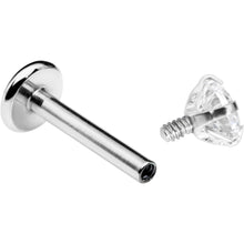 16G 5/16 Clear Gem Round End Internally Threaded Labret Tragus