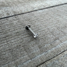 16G 5/16 Clear Gem Round End Internally Threaded Labret Tragus