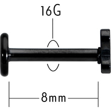 16G 5/16 Black Simple Butterfly Internally Threaded Labret Tragus