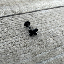 16G 5/16 Black Simple Butterfly Internally Threaded Labret Tragus