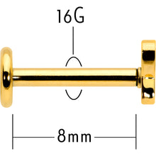 16G 5/16 Gold Tone Simple Butterfly Internal Thread Labret Tragus