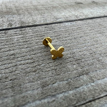 16G 5/16 Gold Tone Simple Butterfly Internal Thread Labret Tragus
