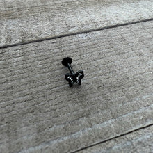 16G 5/16 Clear Gem Black Butterfly Internal Thread Labret Tragus