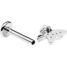 16G 5/16 Clear Gem Butterfly Internally Threaded Labret Tragus
