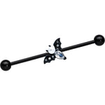 14G Faux Pearl Black Bat Halloween Industrial Barbell 38mm