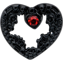 16G 1/4 Red Gem Black Steampunk Skull Cartilage Tragus Earring