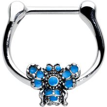 16G 5/16 Textured Blue Butterfly Cartilage Clicker