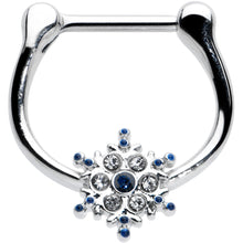 16G 5/16 Blue Gem Festive Snowflake Christmas Cartilage Clicker