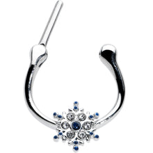 16G 5/16 Blue Gem Festive Snowflake Christmas Cartilage Clicker